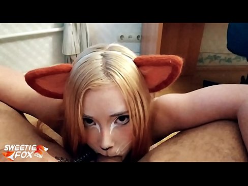 ❤️ Kitsune gbe dick ati pẹlu ni ẹnu rẹ ❤❌ Fidio furo ❌❤